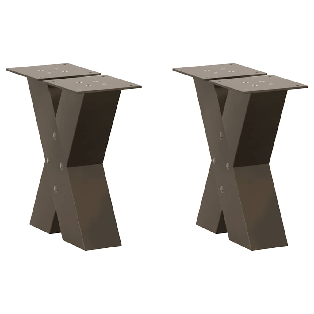 Kavos staliuko kojelės, X formos, 2 vnt., natūralus plienas, 30x(30 - 31) cm, plienas - Namų Idėja