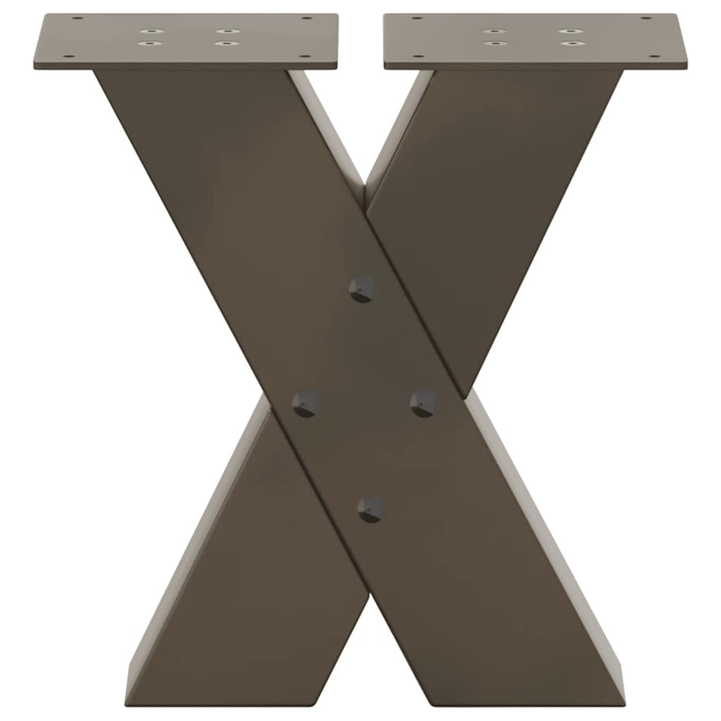 Kavos staliuko kojelės, X formos, 2 vnt., natūralus plienas, 30x(30 - 31) cm, plienas - Namų Idėja