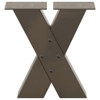 Kavos staliuko kojelės, X formos, 2 vnt., natūralus plienas, 30x(30 - 31) cm, plienas - Namų Idėja