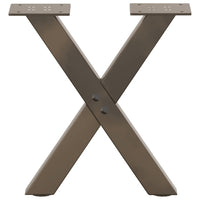 Kavos staliuko kojelės, X formos, 2 vnt., natūralus plienas, 37x(30 - 31) cm, plienas - Namų Idėja