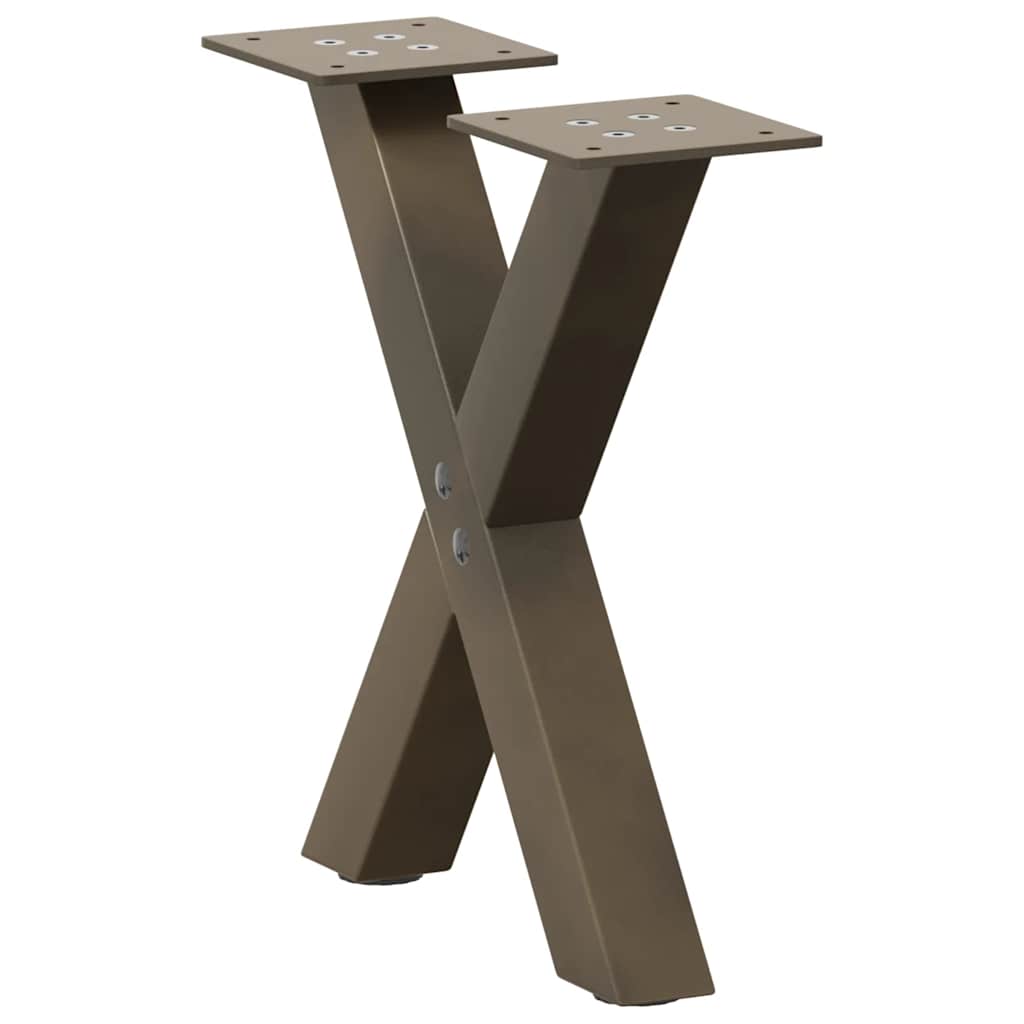 Kavos staliuko kojelės, X formos, 2 vnt., natūralus plienas, 37x(30 - 31) cm, plienas - Namų Idėja