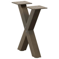 Kavos staliuko kojelės, X formos, 2 vnt., natūralus plienas, 37x(30 - 31) cm, plienas - Namų Idėja