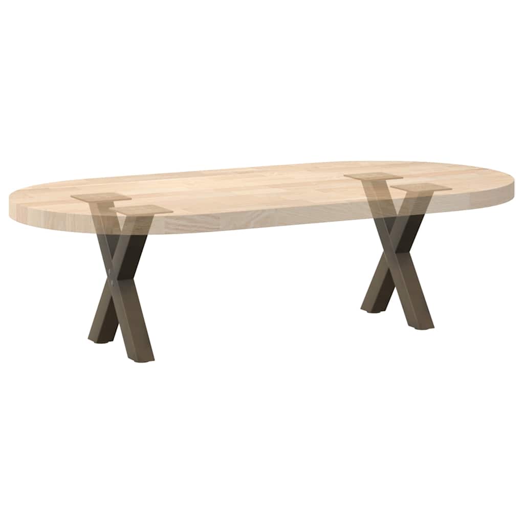 Kavos staliuko kojelės, X formos, 2 vnt., natūralus plienas, 37x(30 - 31) cm, plienas - Namų Idėja