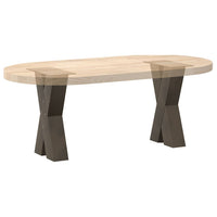 Kavos staliuko kojelės, X formos, 2 vnt., natūralus plienas, 38x(42 - 43) cm, plienas - Namų Idėja
