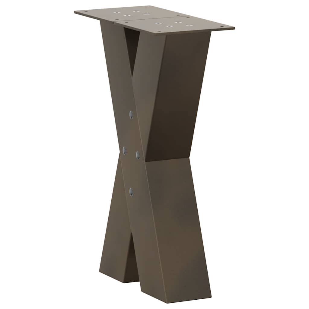 Kavos staliuko kojelės, X formos, 2 vnt., natūralus plienas, 38x(42 - 43) cm, plienas - Namų Idėja