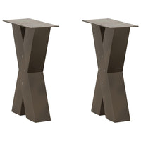 Kavos staliuko kojelės, X formos, 2 vnt., natūralus plienas, 38x(42 - 43) cm, plienas - Namų Idėja