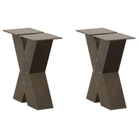 Kavos staliuko kojelės, X formos, 2 vnt., natūralus plienas, 40x(30 - 31) cm, plienas - Namų Idėja