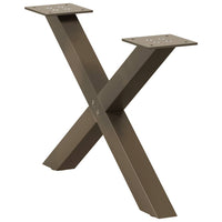 Kavos staliuko kojelės, X formos, 2 vnt., natūralus plienas, 50x(30 - 31) cm, plienas - Namų Idėja