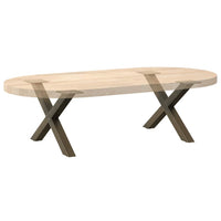 Kavos staliuko kojelės, X formos, 2 vnt., natūralus plienas, 50x(30 - 31) cm, plienas - Namų Idėja