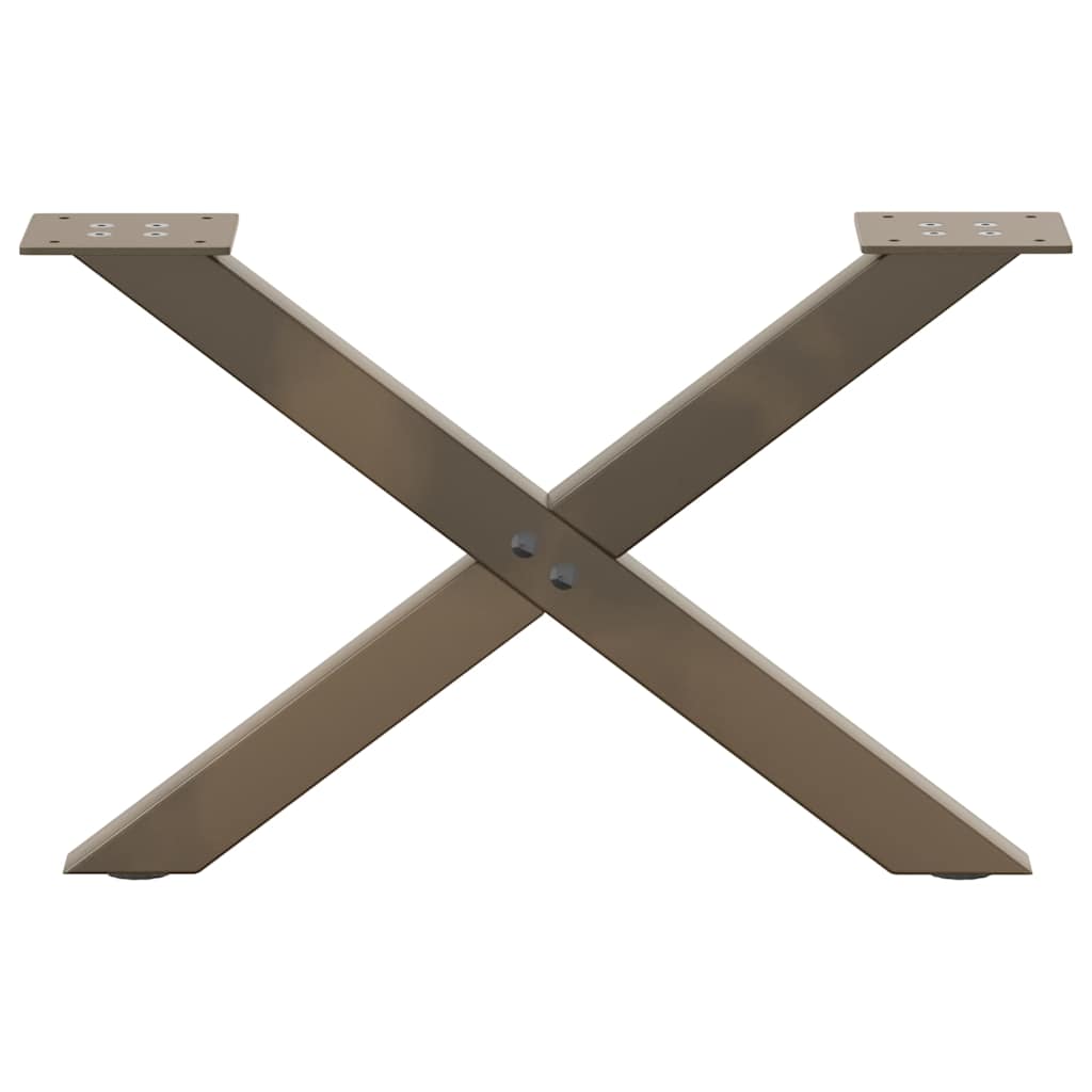 Kavos staliuko kojelės, X formos, 2 vnt., natūralus plienas, 50x(30 - 31) cm, plienas - Namų Idėja