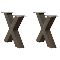 Kavos staliuko kojelės, X formos, 2 vnt., natūralus plienas, 50x(42 - 43) cm, plienas - Namų Idėja