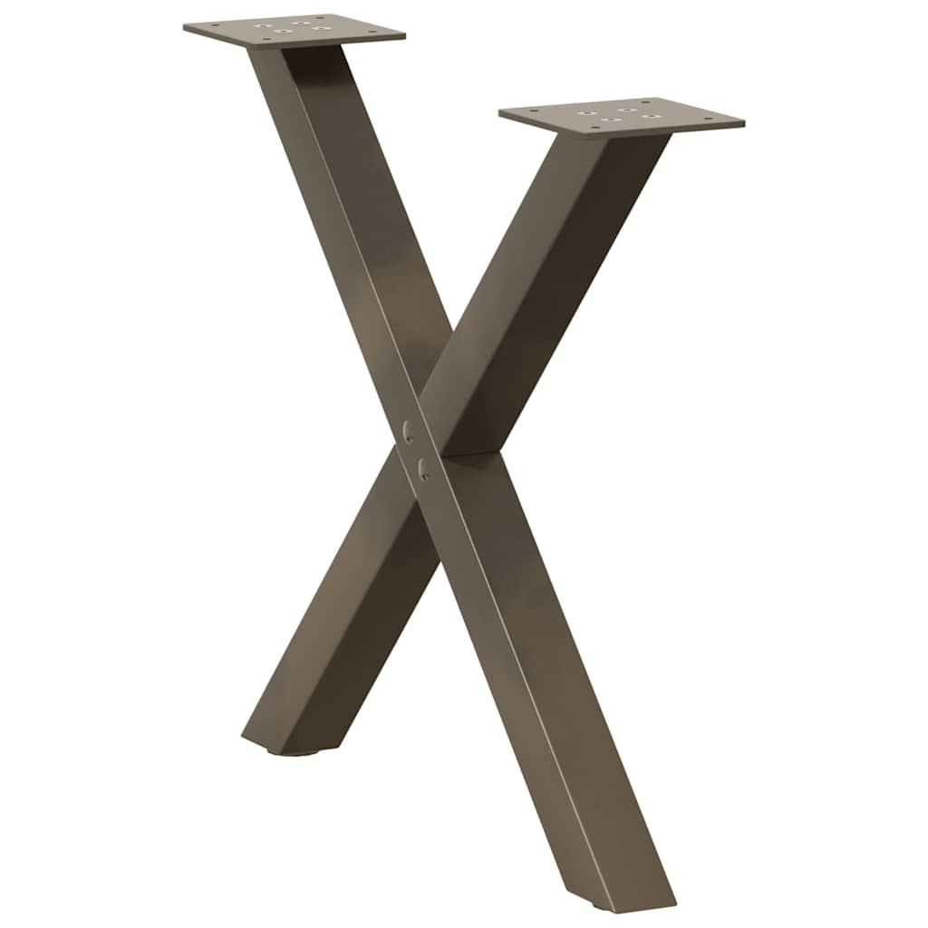 Kavos staliuko kojelės, X formos, 2 vnt., natūralus plienas, 50x(42 - 43) cm, plienas - Namų Idėja