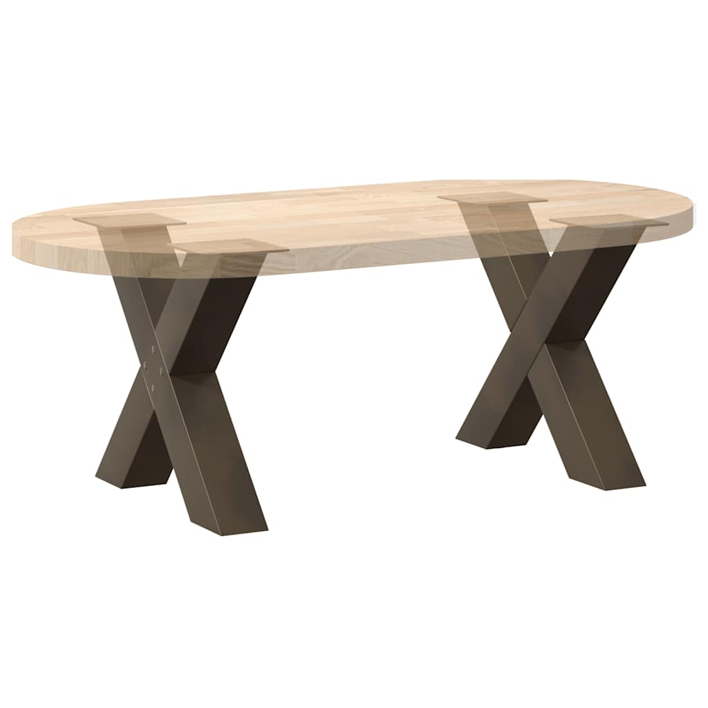 Kavos staliuko kojelės, X formos, 2 vnt., natūralus plienas, 50x(42 - 43) cm, plienas - Namų Idėja