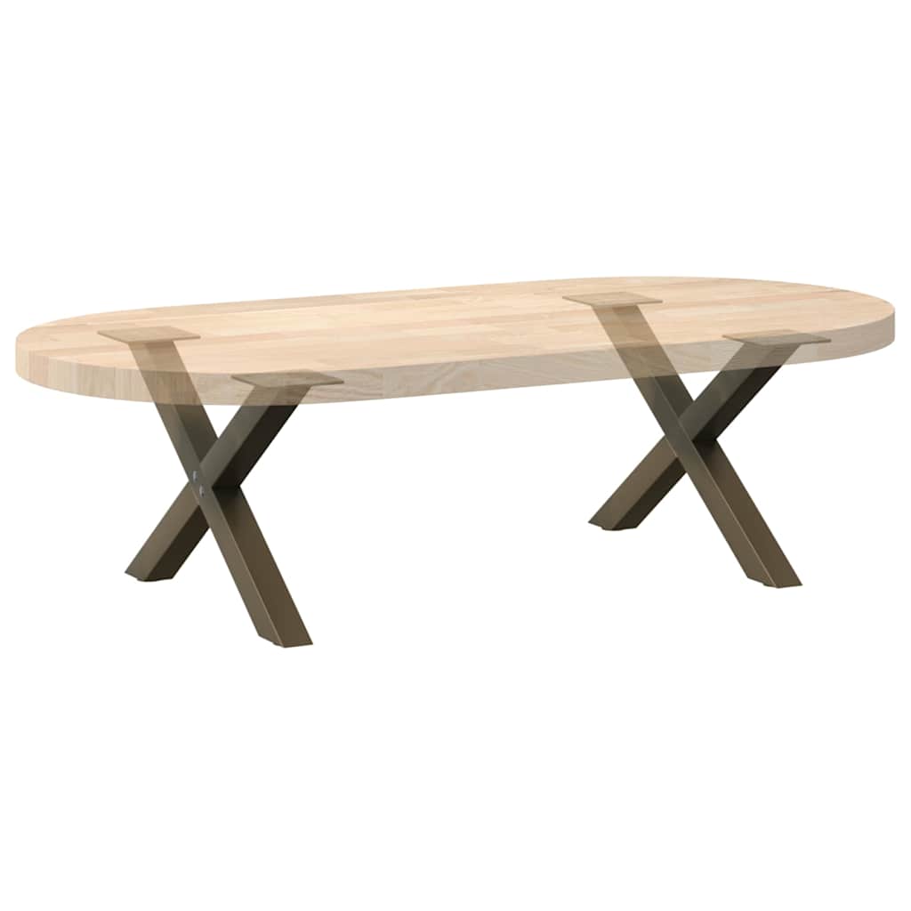 Kavos staliuko kojelės, X formos, 2 vnt., natūralus plienas, 60x(30 - 31) cm, plienas - Namų Idėja