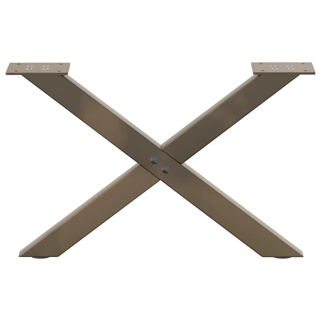 Kavos staliuko kojelės, X formos, 2 vnt., natūralus plienas, 60x(30 - 31) cm, plienas - Namų Idėja