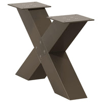 Kavos staliuko kojelės, X formos, 2 vnt., natūralus plienas, 60x(30 - 31) cm, plienas - Namų Idėja