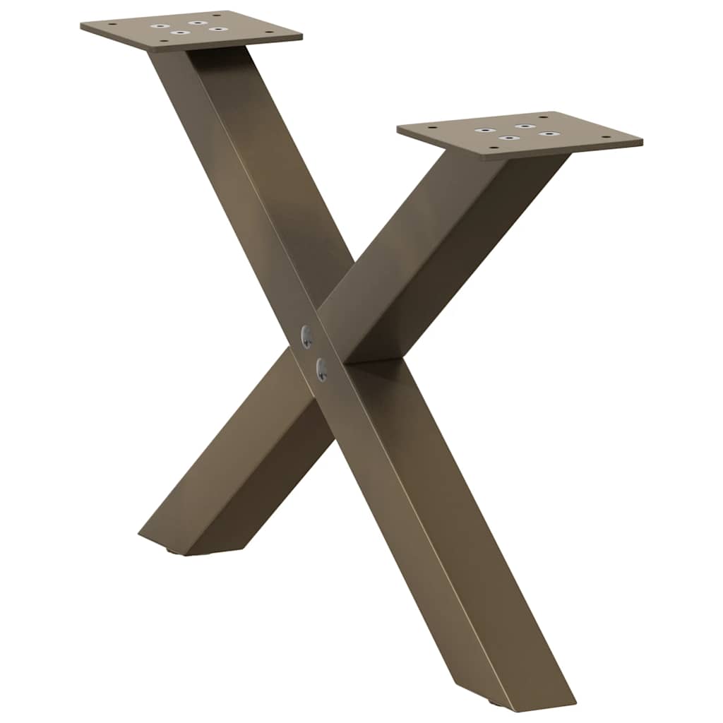 Kavos staliuko kojelės, X formos, 2 vnt., natūralus plienas, 60x(30 - 31) cm, plienas - Namų Idėja