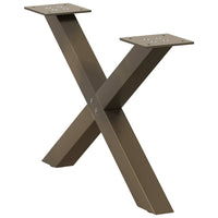 Kavos staliuko kojelės, X formos, 2 vnt., natūralus plienas, 60x(30 - 31) cm, plienas - Namų Idėja