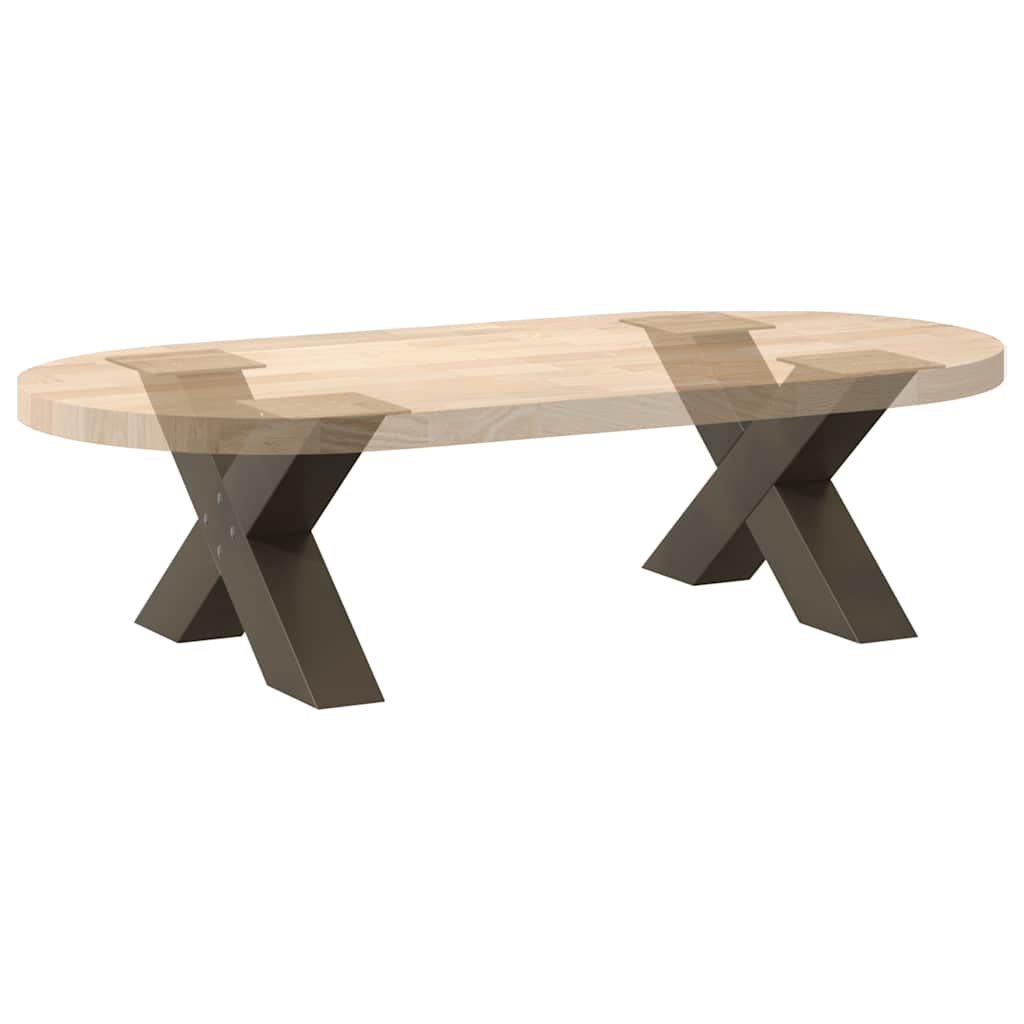 Kavos staliuko kojelės, X formos, 2 vnt., natūralus plienas, 60x(30 - 31) cm, plienas - Namų Idėja