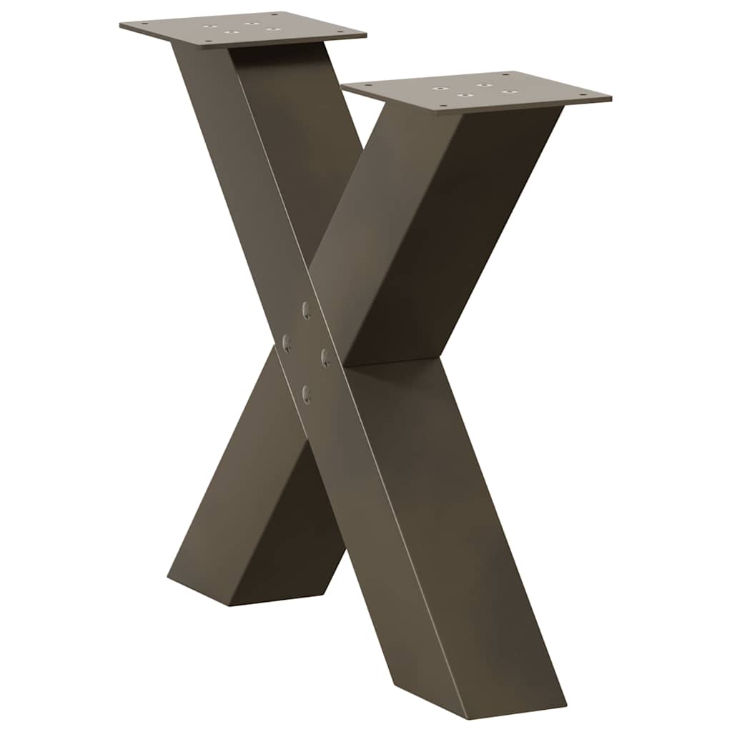 Kavos staliuko kojelės, X formos, 2 vnt., natūralus plienas, 60x(42 - 43) cm, plienas - Namų Idėja