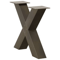 Kavos staliuko kojelės, X formos, 2 vnt., natūralus plienas, 60x(42 - 43) cm, plienas - Namų Idėja