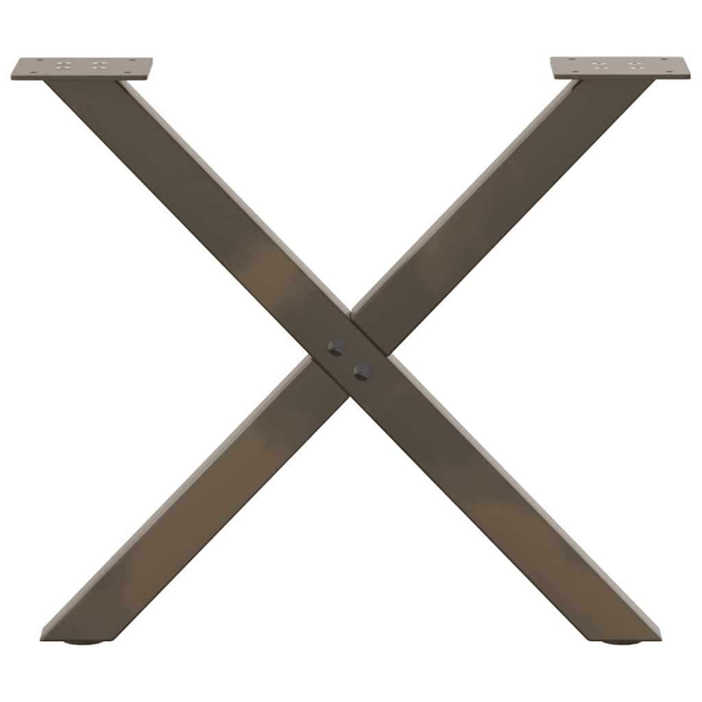 Kavos staliuko kojelės, X formos, 2 vnt., natūralus plienas, 60x(42 - 43) cm, plienas - Namų Idėja
