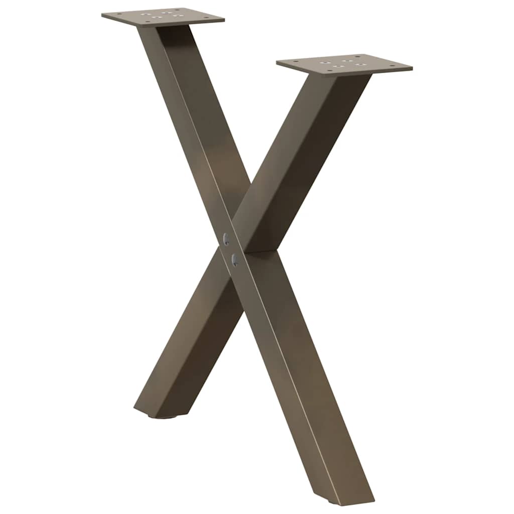 Kavos staliuko kojelės, X formos, 2 vnt., natūralus plienas, 60x(42 - 43) cm, plienas - Namų Idėja