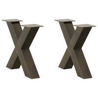Kavos staliuko kojelės, X formos, 2 vnt., natūralus plienas, 60x(42 - 43) cm, plienas - Namų Idėja