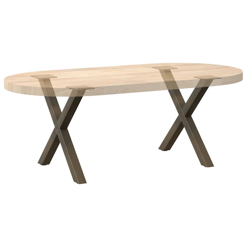 Kavos staliuko kojelės, X formos, 2 vnt., natūralus plienas, 60x(42 - 43) cm, plienas - Namų Idėja