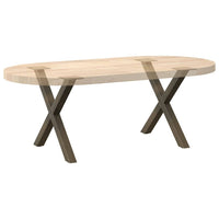 Kavos staliuko kojelės, X formos, 2 vnt., natūralus plienas, 60x(42 - 43) cm, plienas - Namų Idėja