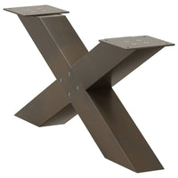 Kavos staliuko kojelės, X formos, 2 vnt., natūralus plienas, 70x(30 - 31) cm, plienas - Namų Idėja