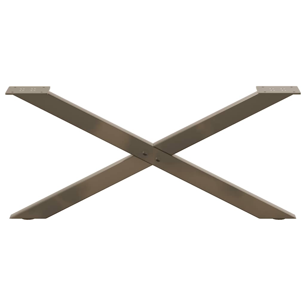 Kavos staliuko kojelės, X formos, 2 vnt., natūralus plienas, 70x(30 - 31) cm, plienas - Namų Idėja