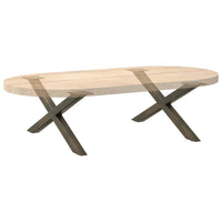 Kavos staliuko kojelės, X formos, 2 vnt., natūralus plienas, 70x(30 - 31) cm, plienas - Namų Idėja