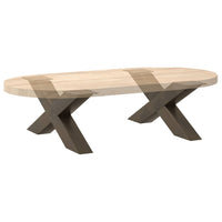 Kavos staliuko kojelės, X formos, 2 vnt., natūralus plienas, 70x(42 - 43) cm, plienas - Namų Idėja