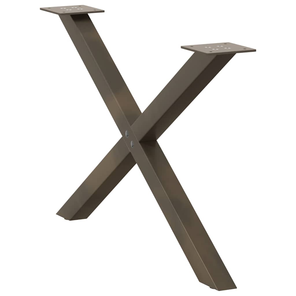 Kavos staliuko kojelės, X formos, 2 vnt., natūralus plienas, 70x(42 - 43) cm, plienas - Namų Idėja