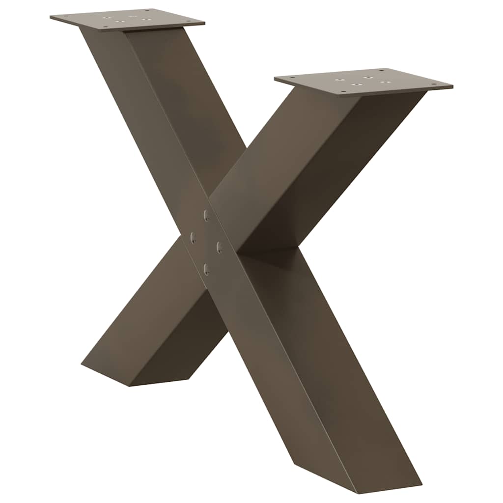 Kavos staliuko kojelės, X formos, 2 vnt., natūralus plienas, 70x(42 - 43) cm, plienas - Namų Idėja