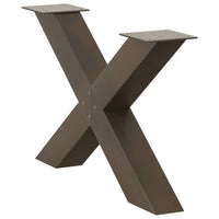 Kavos staliuko kojelės, X formos, 2 vnt., natūralus plienas, 70x(42 - 43) cm, plienas - Namų Idėja