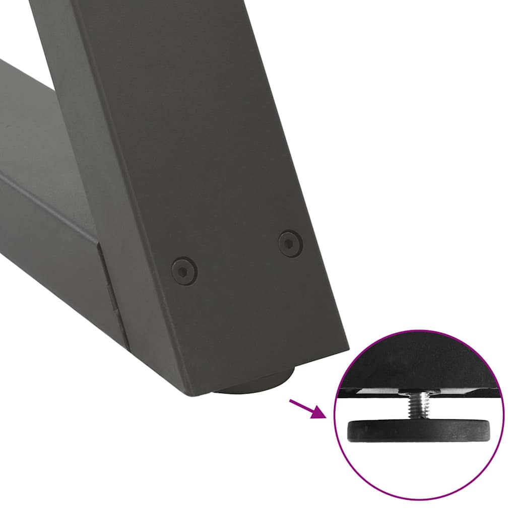 Kavos staliuko kojos, 2 vnt., antracito spalvos, 60x(42 - 43,3) cm, plienas - Namų Idėja