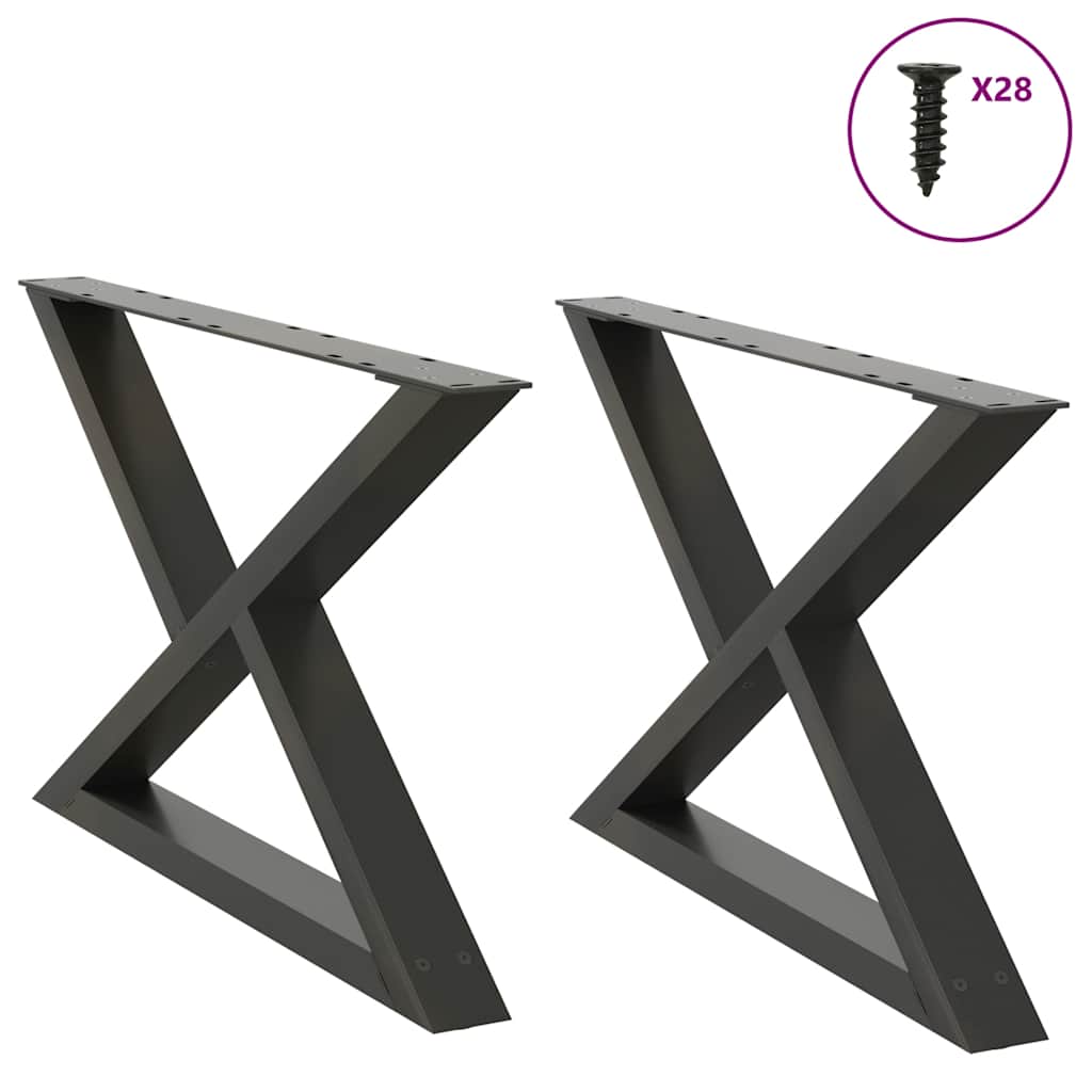 Kavos staliuko kojos, 2 vnt., antracito spalvos, 70x(42 - 43,3) cm, plienas - Namų Idėja