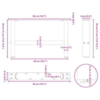 Kavos staliuko kojos, antracito spalvos, 2 vnt., 50x(30 - 31) cm, plienas - Namų Idėja