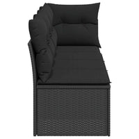 Keturvietė sodo sofa su pagalvėlėmis, juoda, poliratanas - Namų Idėja