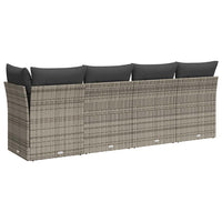 Keturvietė sodo sofa su pagalvėlėmis, pilka, poliratanas - Namų Idėja