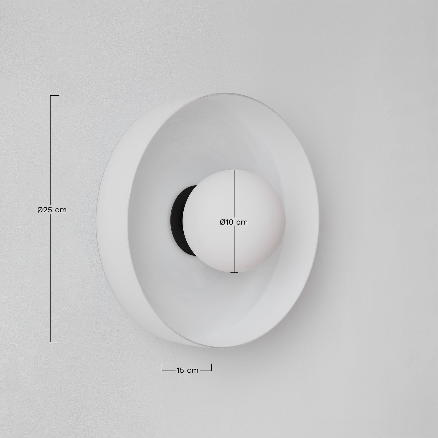 Sieninis šviestuvas JAKERA, juoda, Ø25 cm