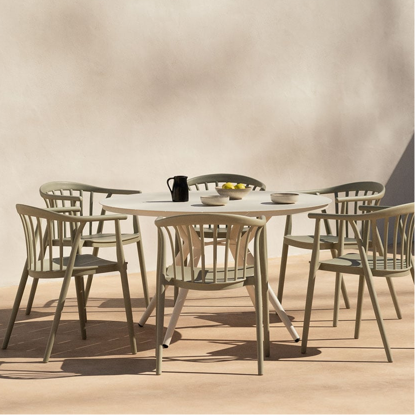 Outdoor furniture set VALERIE, avocado, 6 chairs