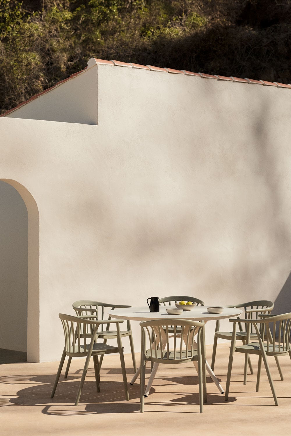 Outdoor set VALERIE, white, 6 chairs