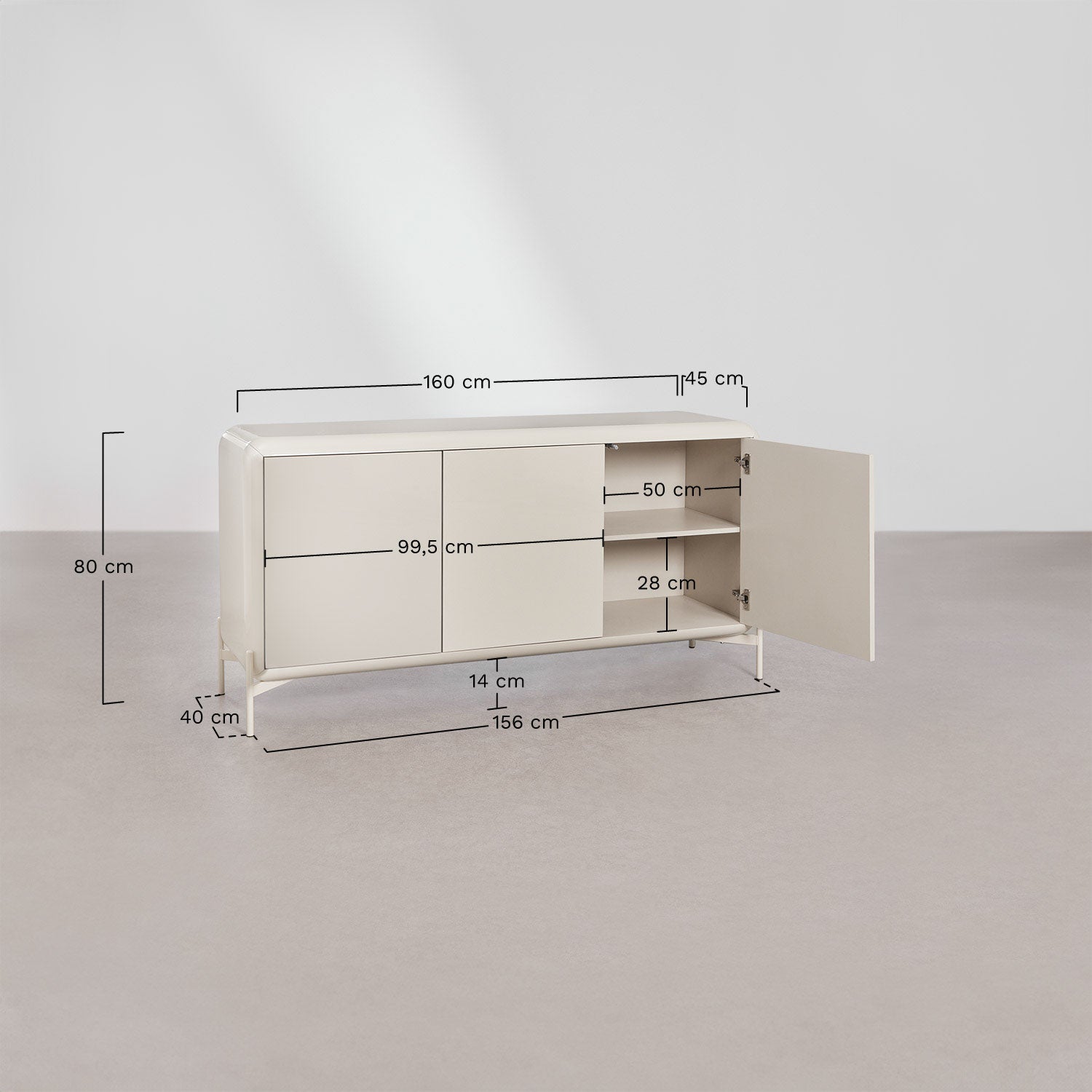 Kumode ADEMUA, balta MDF