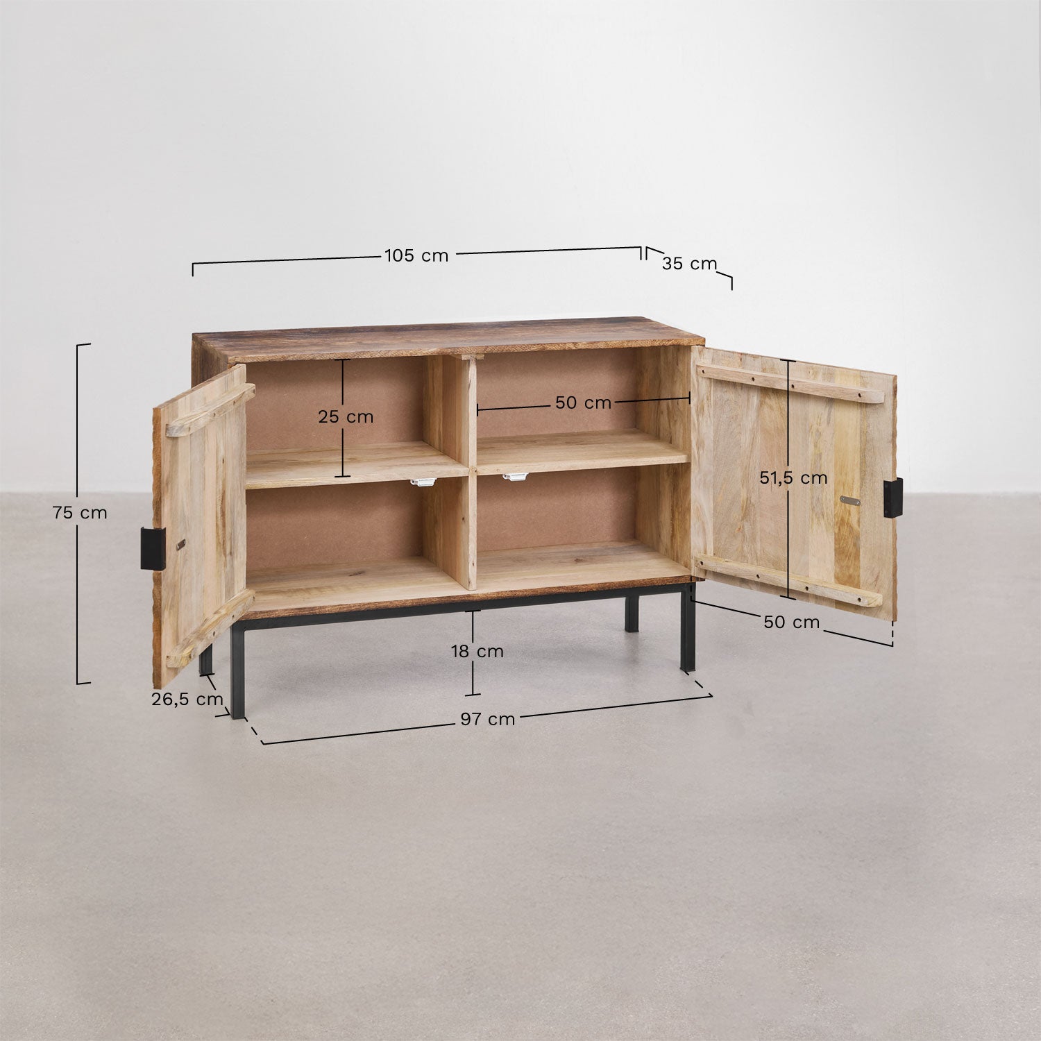 Chest of drawers ANUOLA, mango wood