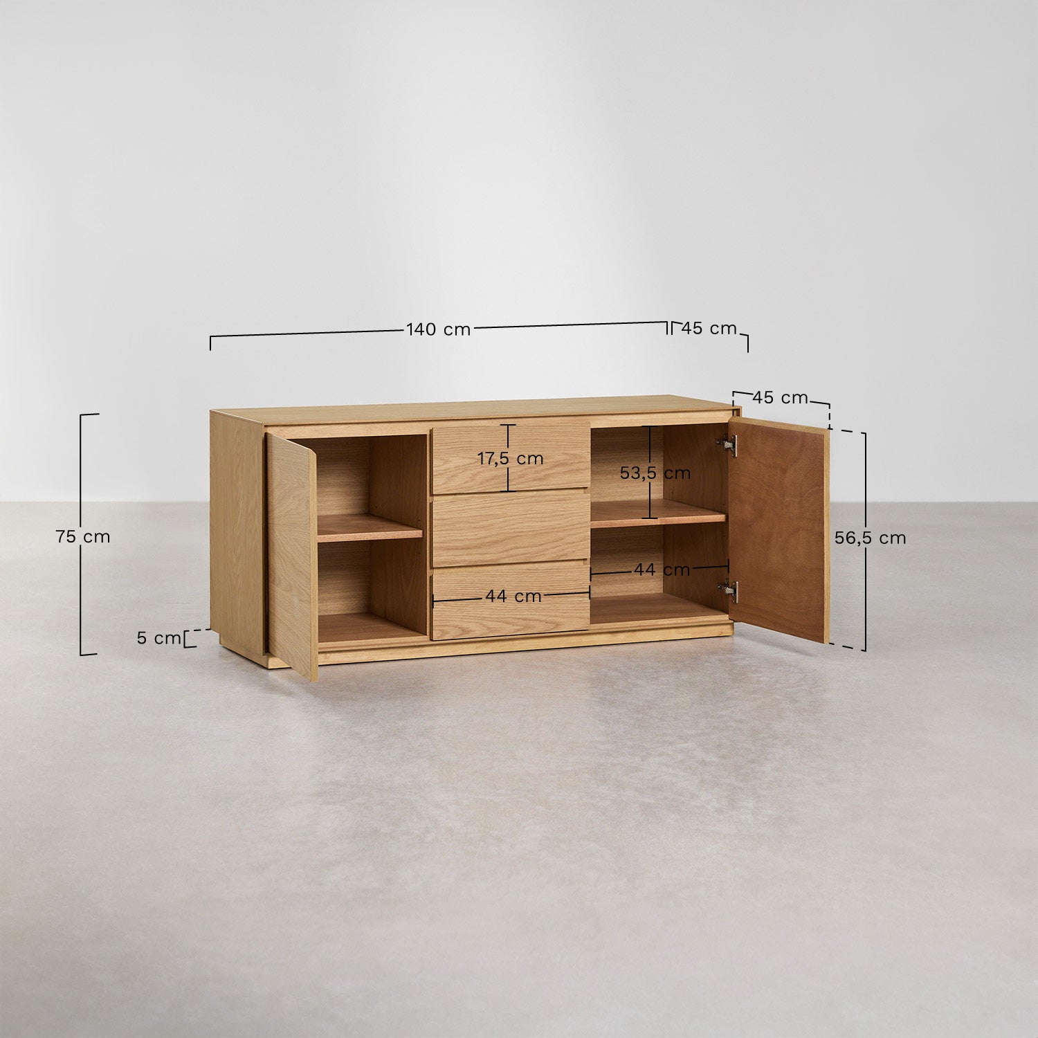 BONKISA chest of drawers, natural veneer
