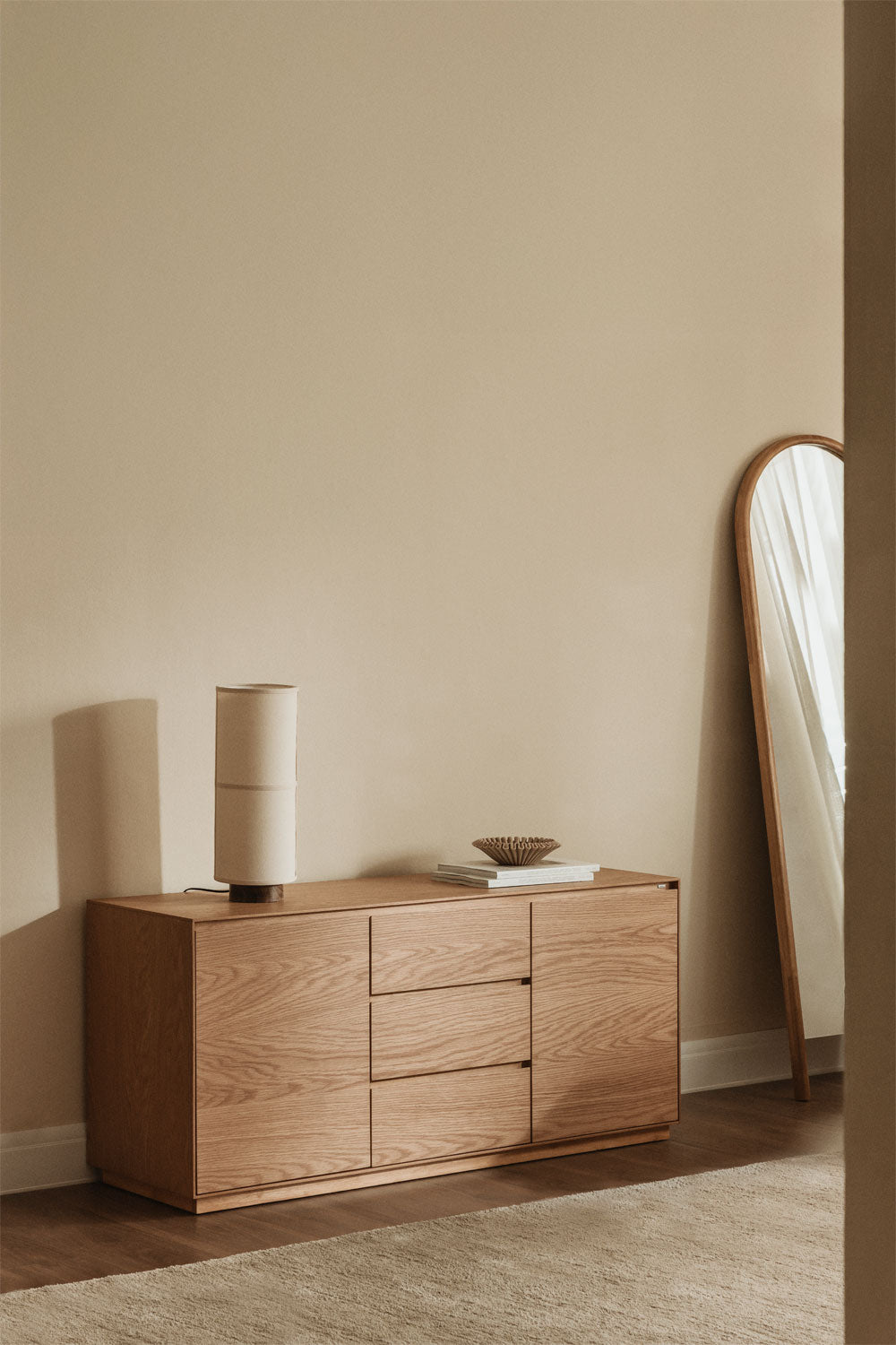 BONKISA chest of drawers, natural veneer