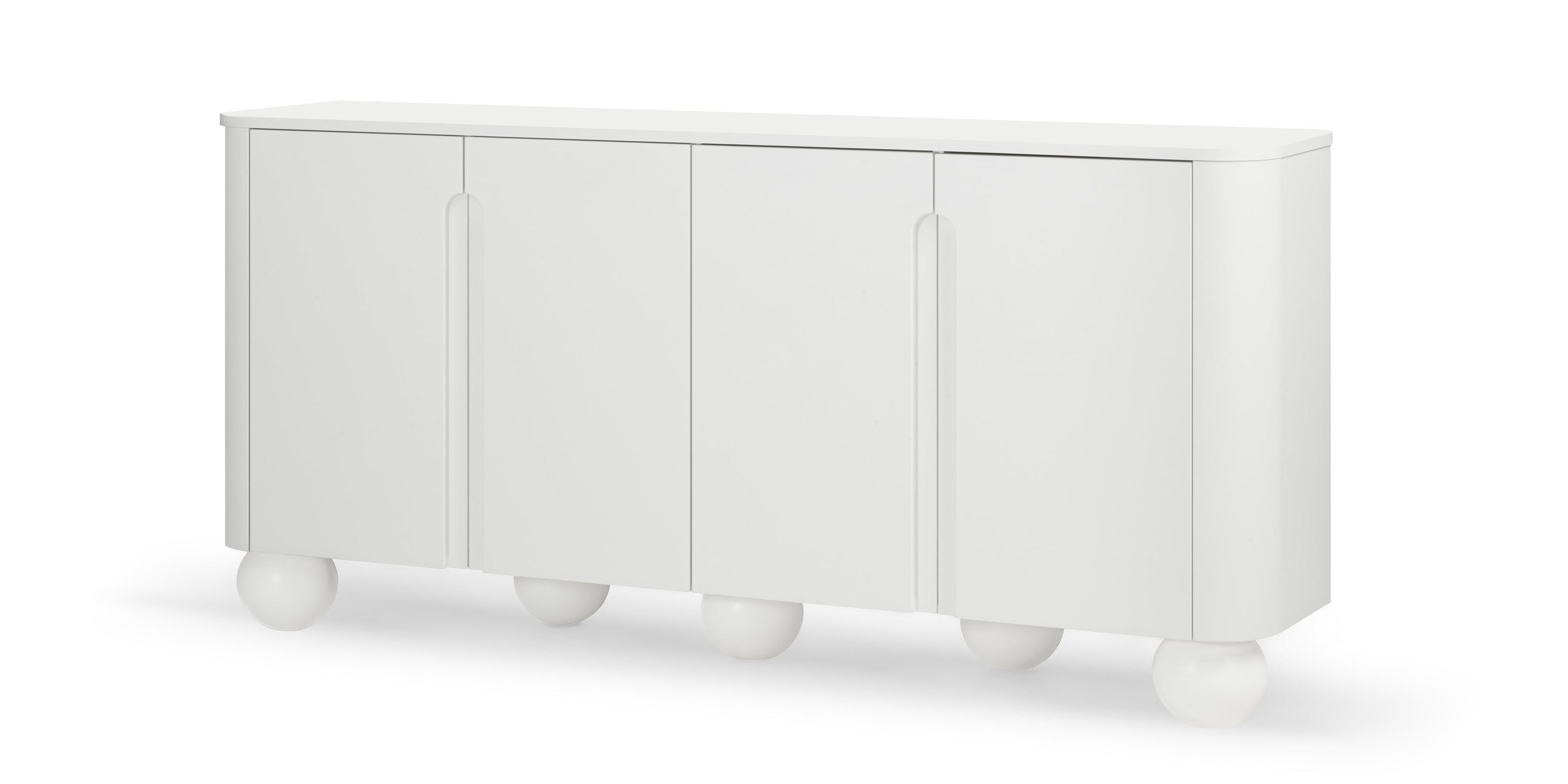 Komoda COBALT, 4 durys, balta, rutulinės kojos